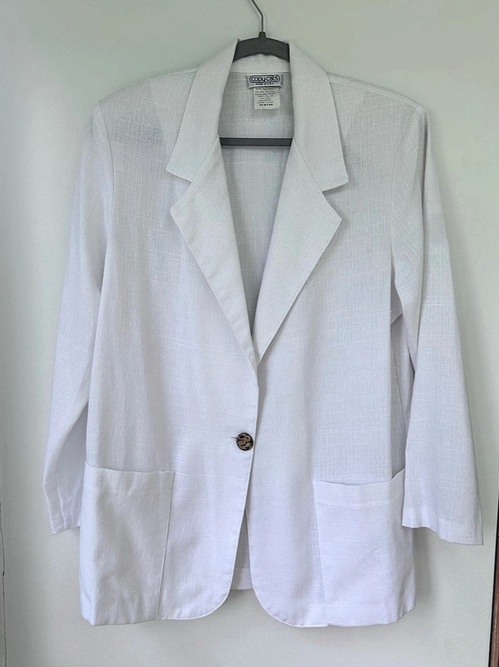 copycats White Linen-Look Blazer Size Medium
